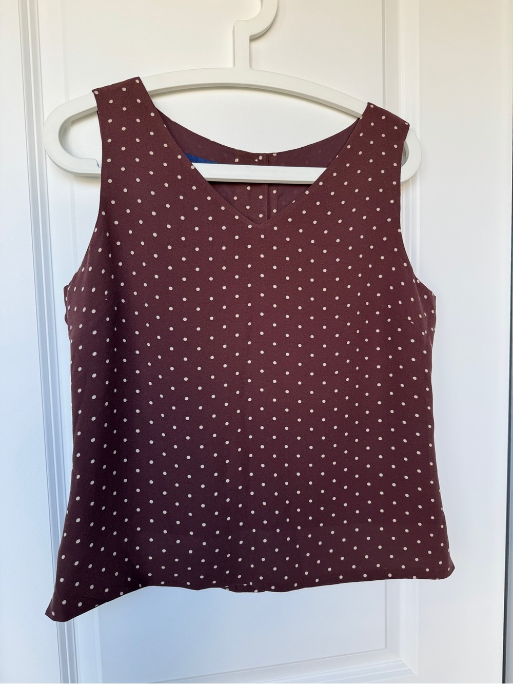 SKIRT SET 100% Silk Women's Sleeveless Espresso Brown Polka Dot Top & Midi Skirt